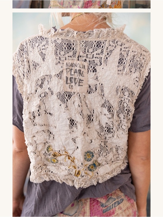 Magnolia Pearl Tops - Magnolia Pearl Lace Crochet Idalia Vest